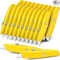 DIYSELF Utility Knife, 20 Pack Heavy Duty Box Cutter Retractable, Box Cutter Knife, Box Opener, Cardboard Cutter, Utility Knives for Garage, Home and Office, PVC Pipe Cutter (Yellow)