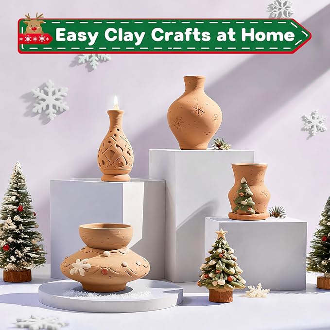 Alldeer Mini Pottery Wheel Kit - 4.7" Turntable Electric Clay Wheel with Foot Pedal, Adjustable Speed Ceramic Making Machine with 8 Pottery Shaping Tools, Craft Kits for Kids