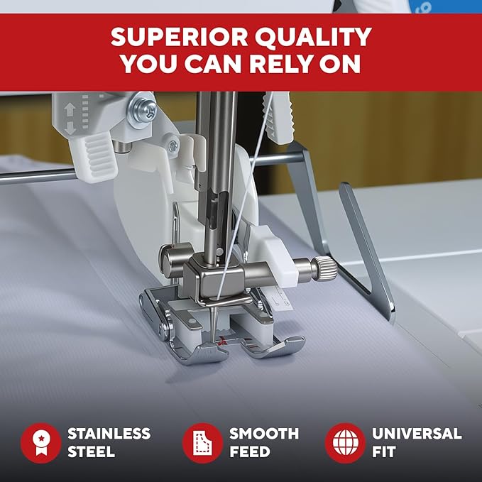 Walking Foot for Brother, Singer, Janome & All Low Shank Sewing Machines | Universal Fit Presser Foot Kit for Quilting, Bag Making, Home Decor
