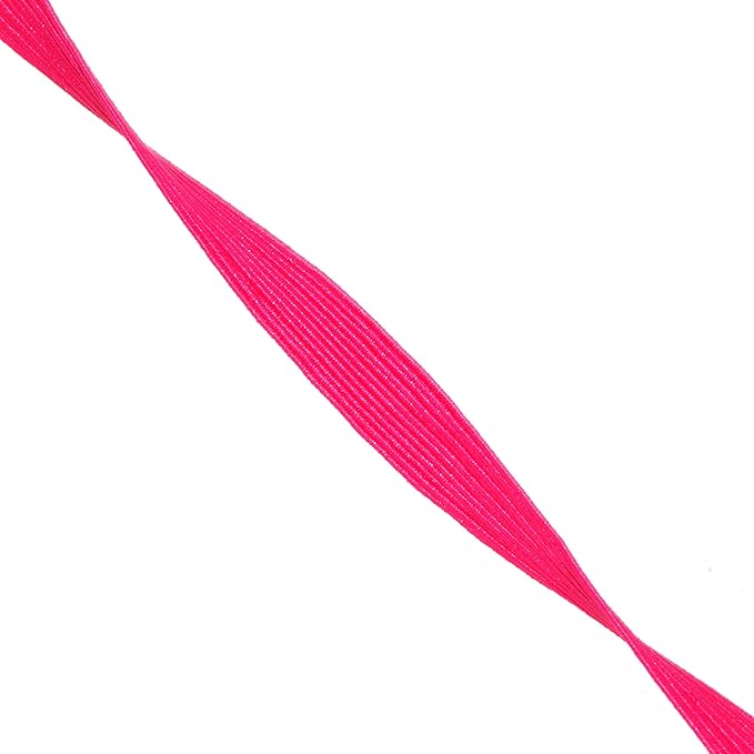 Mandala Crafts 12mm 20 Yds Roll of Hot Pink Elastic Bands for Sewing - 1/2 Flat Elastics Cord - 1 2 Inch Braided Stretch Straps for Crafting