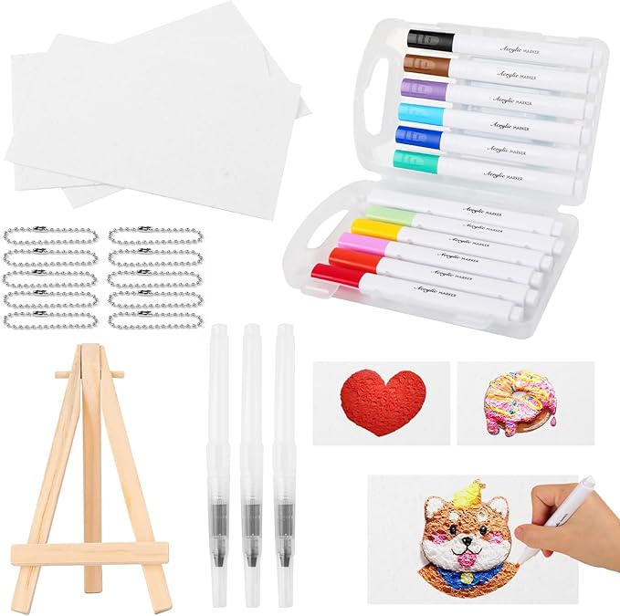 Gtyuoo Magic Puffy Paint,3D Drawing Magic Canvas Sponge,Puffy Popcorn Drawing Texture Painting Kit,Puffy Popcorn DIY Painting Kit