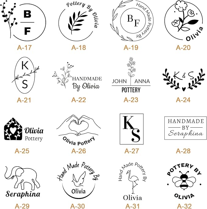 HDSD Personalized Pottery Clay Stamp Custom with Your Logo Create Unique Imprints Must Have Tool Gift for Ceramists