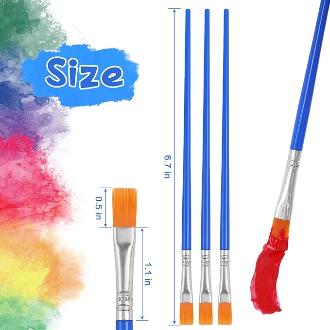 Paint Brush Bulk, 50 Pcs Small Brushes for Acrylic Painting, Craft Paint Brushes Set for Kids Watercolor Face Canvas Detail Painting (Flat)