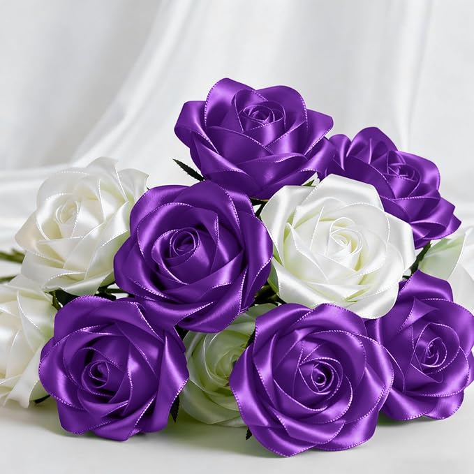 1-1/2" x 100 Yards Satin Ribbon - Wide Silk Purple Ribbon with Spool - Ideal for Gift Wrapping, Floral Bouquets, Crafts, Wedding Party Decorations, Christmas and Sewing Projects