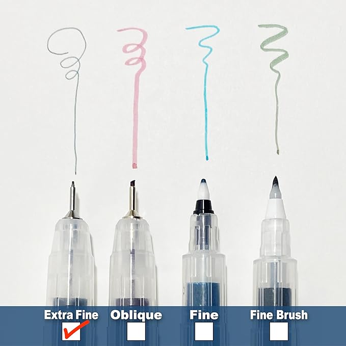 Kuretake Karappo Pen, 0.25mm Extra Fine tip 5pcs set, Empty refillable ink pen, for lettering, calligraphy, illustration, drawing, Made in Japan