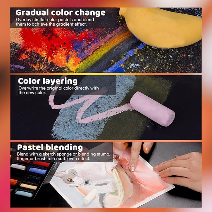 Paul Rubens Professional Soft Pastels, 40 Portrait Colors Chalk Pastels Vibrant Smooth and High Adhesion for Painting, Drawing, Blending, Crafting, Ideal Art Supplies for Artists, Beginners