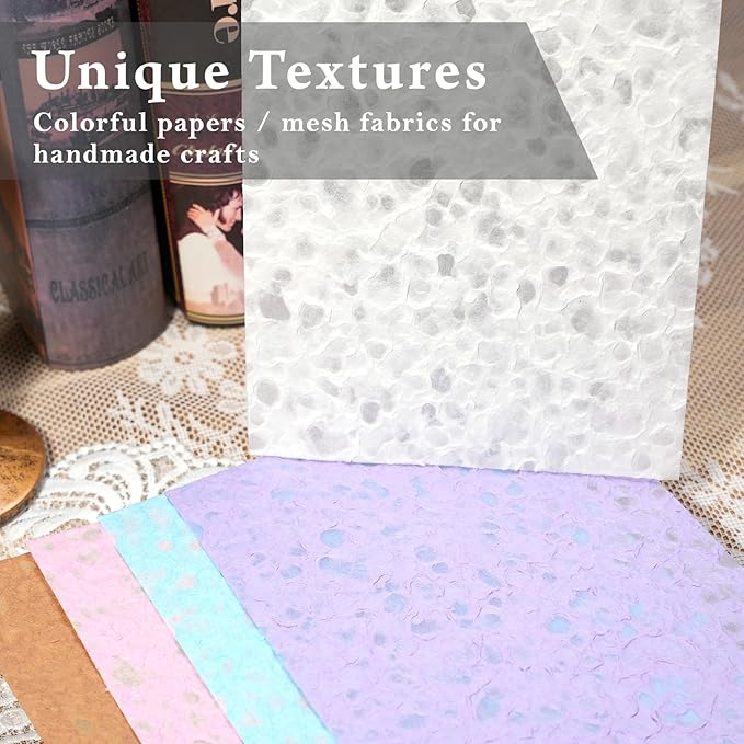 Decorative Wrinkled with Metallic Flecks, Grey and Black Tones, Art Paper Set (embossed paper)