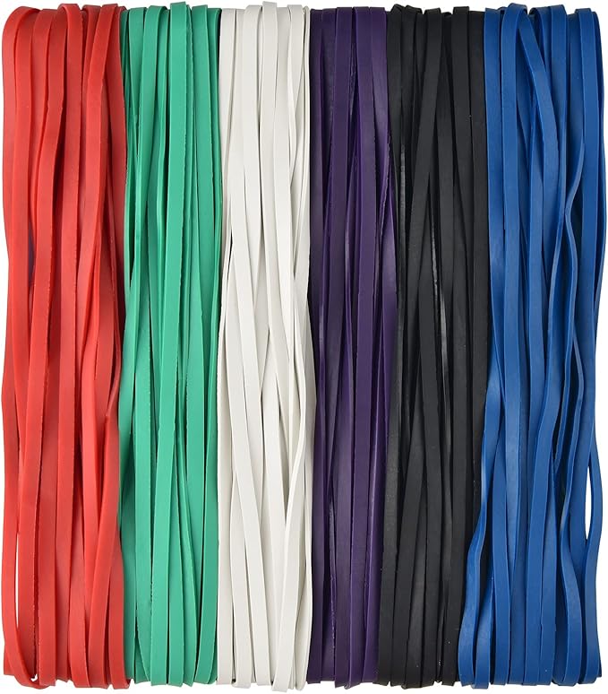 Coopay 120 Pieces Large Rubber Bands Bulk, 8 Inches Heavy Duty Strong Elastic Bands for Office Supply School Home, Securing Trash Can Garbage Cans, File Folders (Multicolor)
