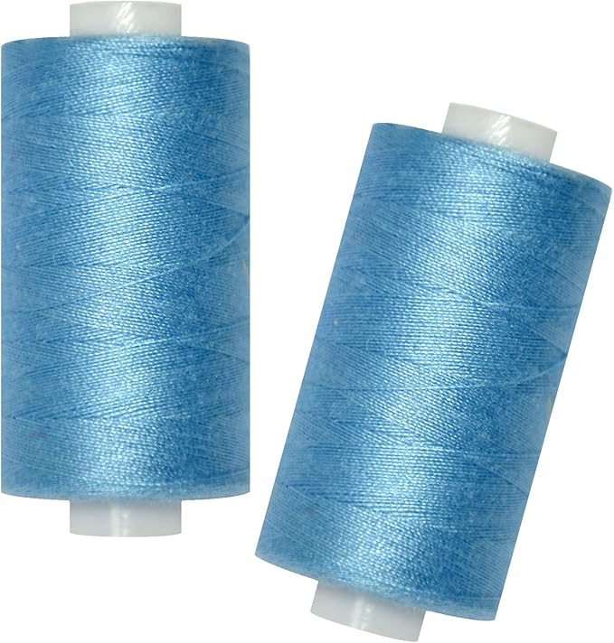 All Purpose Sewing Thread-2 Spools of Hand Polyester Sewing Thread for Sewing Machine for Hand and Machine Sewing(Turquoise Blue, 2 spools)