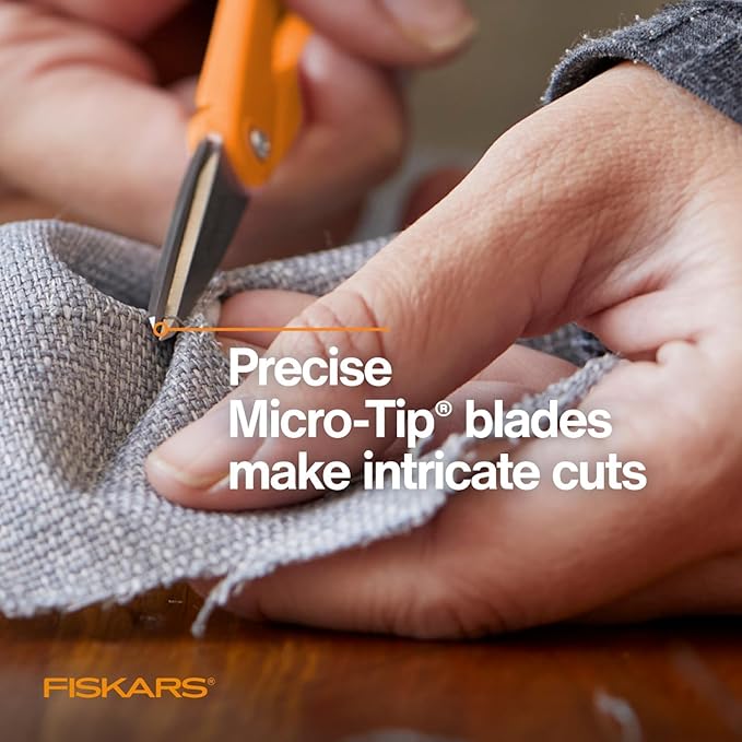 Fiskars 94817897J 94817797 Micro-Tip Scissors, 5 Inch, Orange