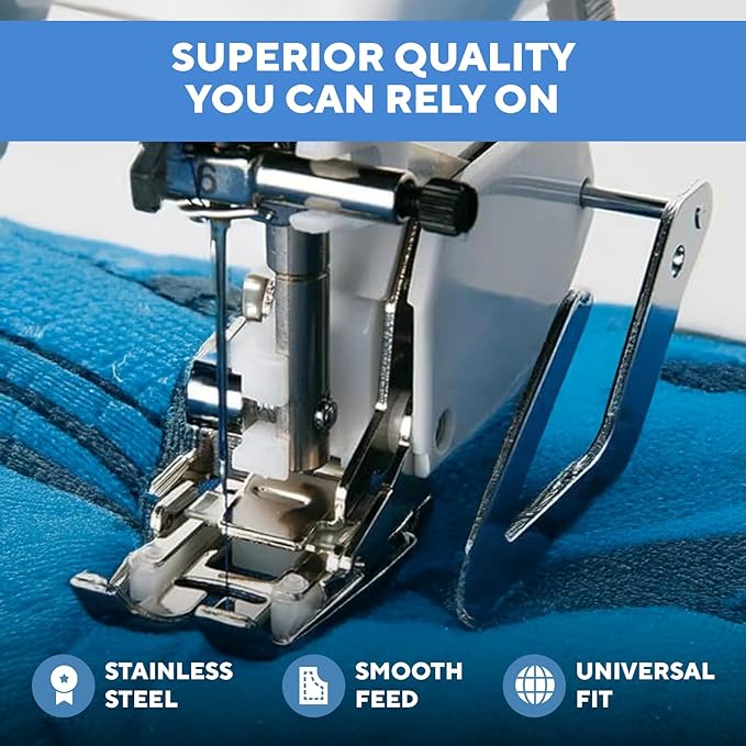 Walking Foot for Brother Sewing Machine – Heavy Duty Even Feed Foot for Quilting, Thick Fabrics & Leather – Perfect for Quilters, DIY Enthusiasts & Professional Tailors -White