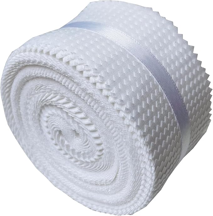 LUMANSUO Jelly Roll Fabric - 100% Cotton, 40 Pre-Cut Strips (2.5 x 44 Inch) Fabric for Quilting and Sewing，White