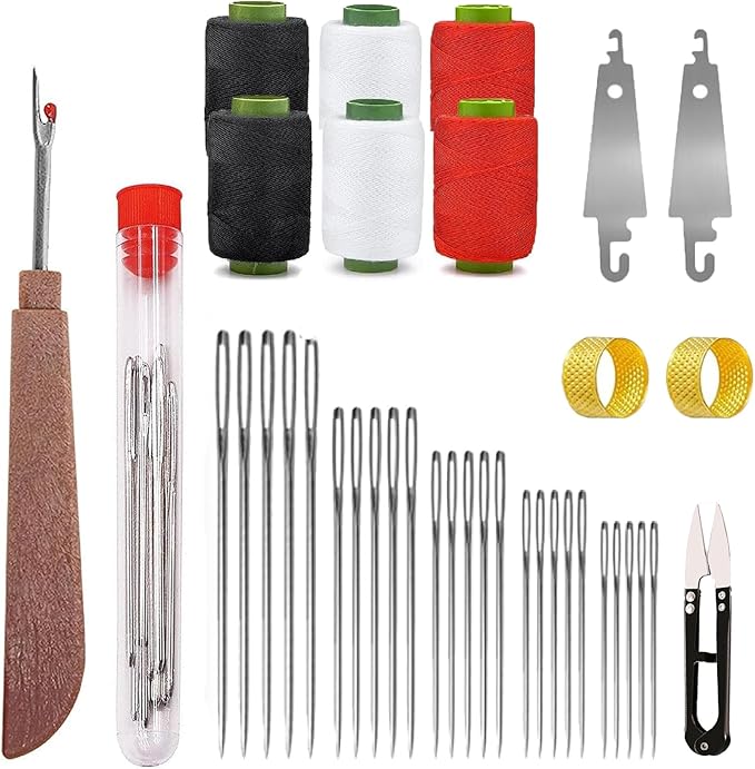 38PCS Big Eye Steel Sewing Needles Kit, Stainless Steel Needles for Hand Sewing, Embroidery Needles Needle and Thread Kit Sewing Kit, Portable DIY Hand Made Craft Set,for Handcraft Lovers (1 Set)