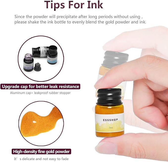 ESSSHOP Glass Pen Calligraphy Set - 3 Purple Crystal Dip Pens Color Ink and Pen Holder Art Supplies Kit for Signatures Beginners Journaling Lettering Drawing Holiday Gift Decoration