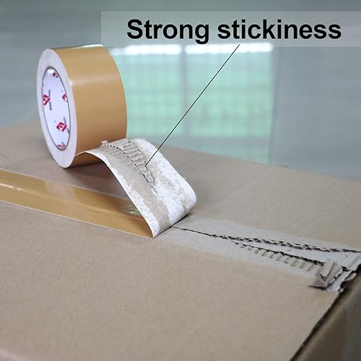 BOMEI PACK Tan Brown Duct Tape,2 Inch x 60 Yards,9Mil Thick Heavy Duty Light Brown Duct Tape,Waterproof and Tear by Hand,Industrial Grade,Residue Free,Flexible and All Weather-Value for Repair