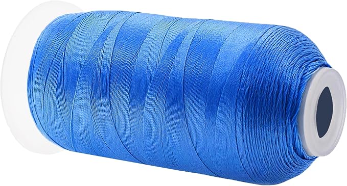 Mandala Crafts Sky Blue Heavy Duty Thread - 1500 Yds Tex 90 Bonded Polyester Threads for Sewing Drapery, Jeans, Leather, Hair, Outdoor Marine Upholstery