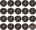uxcell 50Pcs Wooden Buttons, 23mm(7/8") 4 Hole Round Wood Sewing Button Craft for Sewing DIY Craft Clothing, Dark Brown