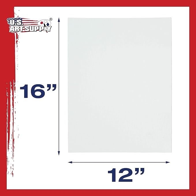 US Art Supply 12 X 16 inch Professional Artist Quality Acid Free Canvas Panel Boards for Painting 12-Pack (1 Full Case of 12 Single Canvas Board Panels)