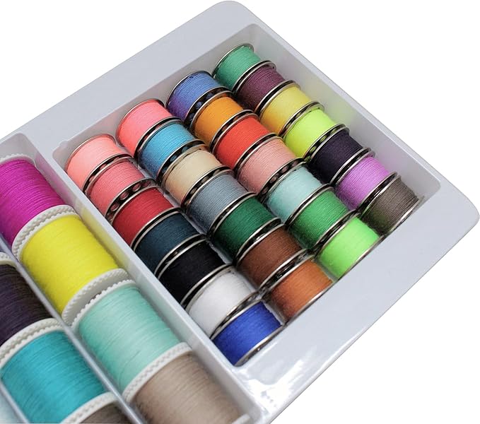 60 Pcs Bobbins Sewing Thread Kit Polyester Mini Bobbins and Thread Spools for Hand & Machine Sewing for Mom Grandma Friend Adults Beginner Kids Traveler