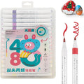 48 Colors Acrylic Paint Markers, Dual Tip Round and Brush Tips for Detailed Art, Crafting, Rock Painting, Wood, Glass, Ceramic