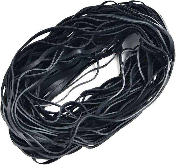 Coopay 120 Pieces Large Rubber Bands Bulk, 8 Inches Heavy Duty Strong Elastic Bands for Office Supply School Home, Securing Trash Can Garbage Cans, File Folders (Black)