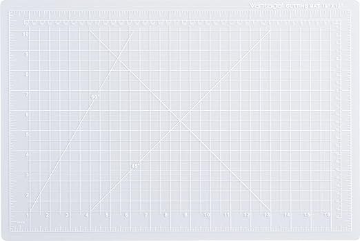 Dahle Vantage 10681 See-Through Premium Self-Healing Cutting Mat, 12"x18", 1/2" Grid, 5 Layers for Max Healing, Perfect for Crafts & Sewing, Clear