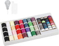 NEX 60 Pcs Bobbins Sewing Thread Kit, Polyester Mini Bobbins and Thread Spools for Hand & Machine Sewing