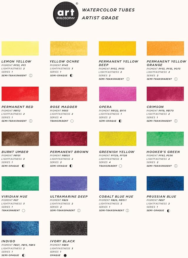 Art Philosophy® Artist Grade Watercolor Tubes Greenish Yellow