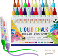 IJIANG 24 Colors Liquid Chalk Markers with 6mm Reversible Bullet & Chisel Tip, Dust Free Chalk Markers for Blackboards Chalkboard Signs Whiteboard Calendar Window Glass