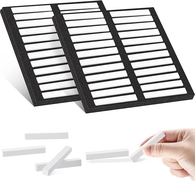 48 Pcs Soft Chalk Pastels Set Soft Pastel for Artists Square Sketch Chalk Non-toxic Artist Pastel Sticks for Professional Artists Students and Art Lovers(White,60×8×8mm)