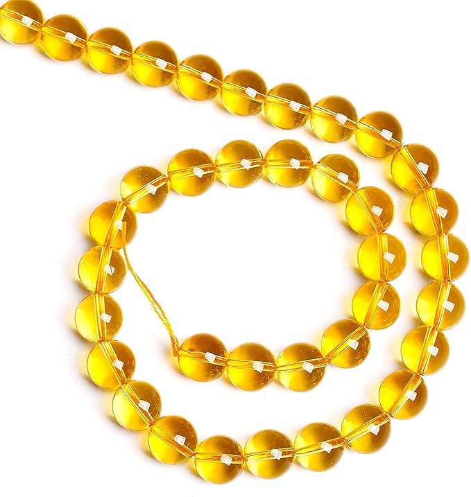 6MM 60PCS Natural Crystal Stone Clean Citrine 3A Grade Loose Beads for Jewelry Making DIY Bracelet