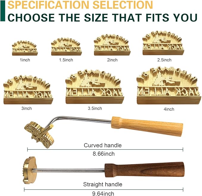 Custom Branding Iron for Wood, Woodworking Branding Iron, Personalized Wood Burning Tool，Leather Stamps with Logo for Crafts Woodworkers Food Meat Gifts (1.5 inches)