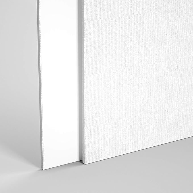GOTIDEAL Canvases for Painting, 10x10 inch of 12 Pack, Professional Primed White Blank Flat Canvas Panels- 100% Cotton Artist Canvas Boards for Acrylics Painting, Oil Watercolor Tempera