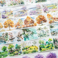 Alideco 6pcs Decorative Adhesive Tapes Landscape Gardening Washi Tape Great for Bullet Journal Supplies, Arts, Scrapbook, DIY Crafts, Planners (manbushanlin)