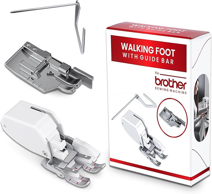 Walking Foot for Brother, Singer, Janome & All Low Shank Sewing Machines | Universal Fit Presser Foot Kit for Quilting, Bag Making, Home Decor