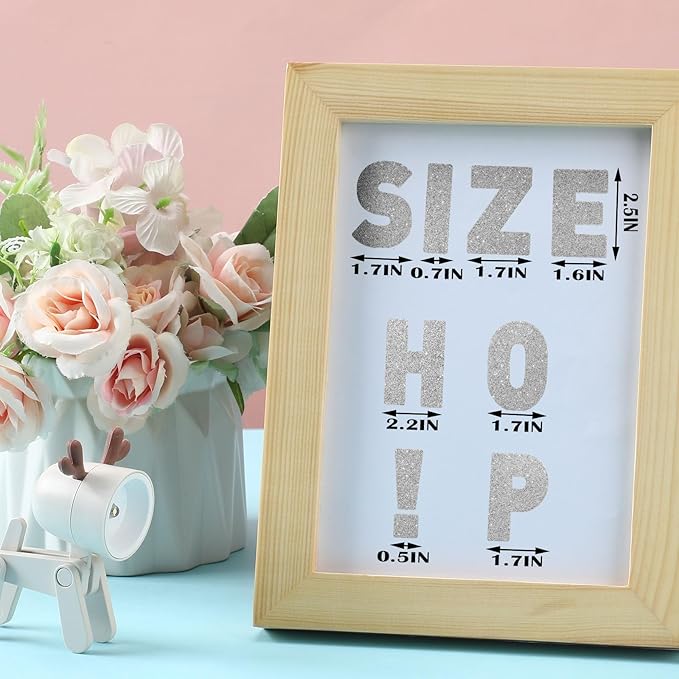 Harloon 232 Pcs 24 Sheets Large Glitter Letter Stickers Big Font Alphabet Letter Self Adhesive Letters Kit Mailbox Stickers for Mailbox Bulletin Boards Classroom Home(Silver,2.5 Inch)