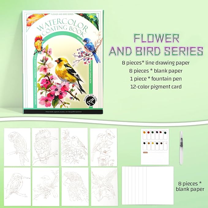 2026 New Creative Stress Relief Kit Watercolor Workbook, DIY 3-Fold Watercolor Painting Pad for Beginners & Enthusiasts, All-in-One Travel Art Kit (B Set)
