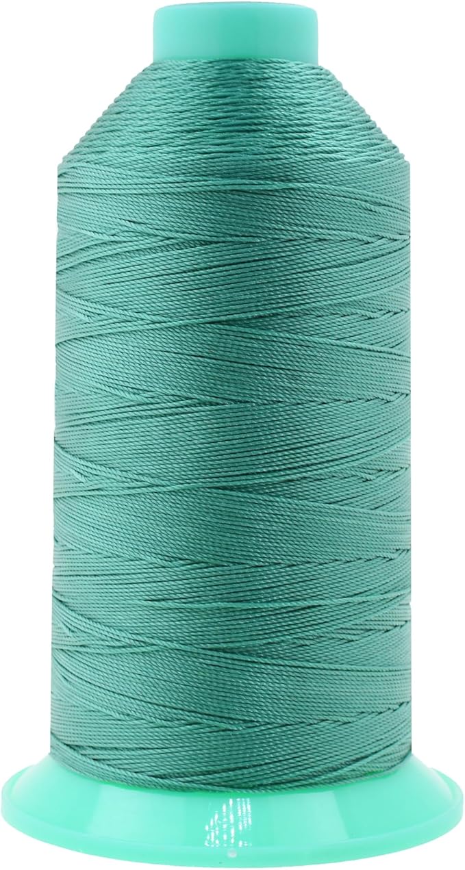 Mandala Crafts Size 207 630D T210 Bonded Nylon Thread - Aquamarine 800 YDs Tex 210 Heavy Duty Sewing Threads for Leather, Jeans, Weaving, Outdoor Marine Upholstery