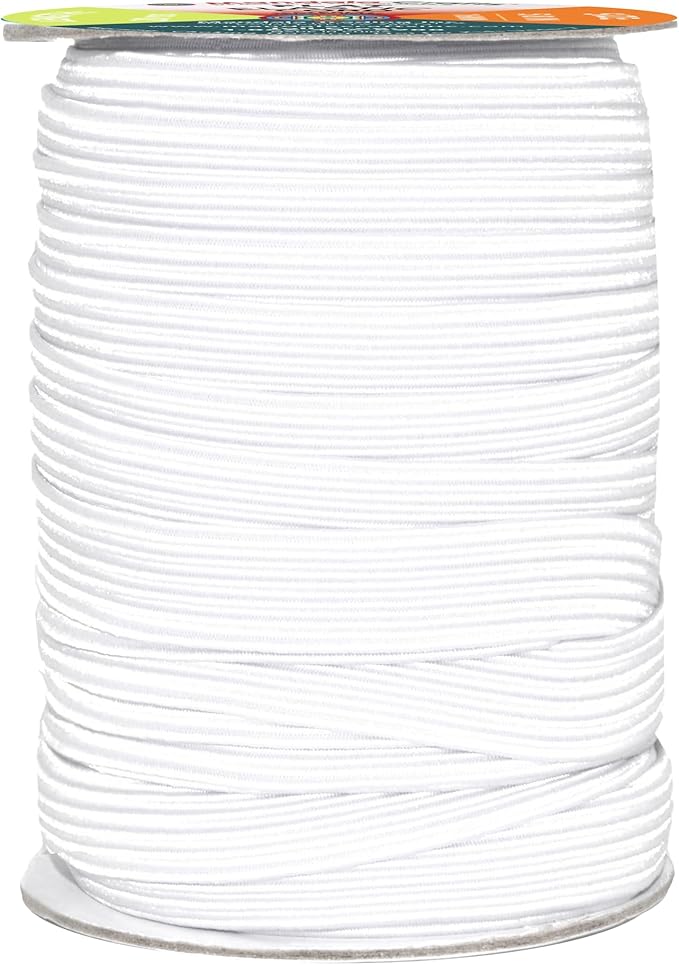 Mandala Crafts 16mm 20 Yds Roll of White Elastic Bands for Sewing - 5/8 Flat Elastics Cord - 5 8 Inch Braided Stretch Straps for Crafting