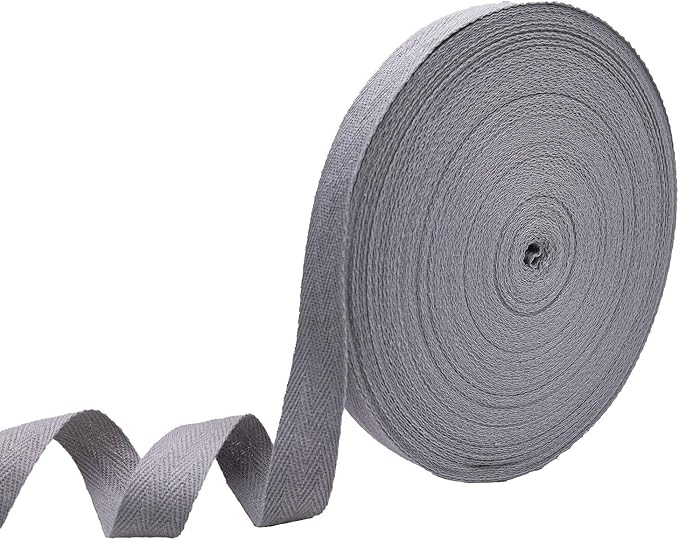 40 Yards Herringbone Twill Tape for Sewing,Lt Gray Pet Collar,Gift Wrapping Home Deco -3/4 inch Cotton Webbing Straps-Natural Bias Binding Tape for Handles, Crafting & DIY Projects