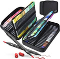 Markers for Adult Coloring Books: 120 Color Dual Tip Fine & Brush Pens Water-Based Coloring Marker for Adults Drawing Sketching Bullet Journal Writing Lettering No bleeding
