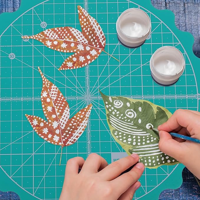 Angoily 15 Inch Rotary Cutting Mat Self-Healing Round Craft Mat with 360 Degree Smooth Rotation for Quilting Sewing and Diy Projects