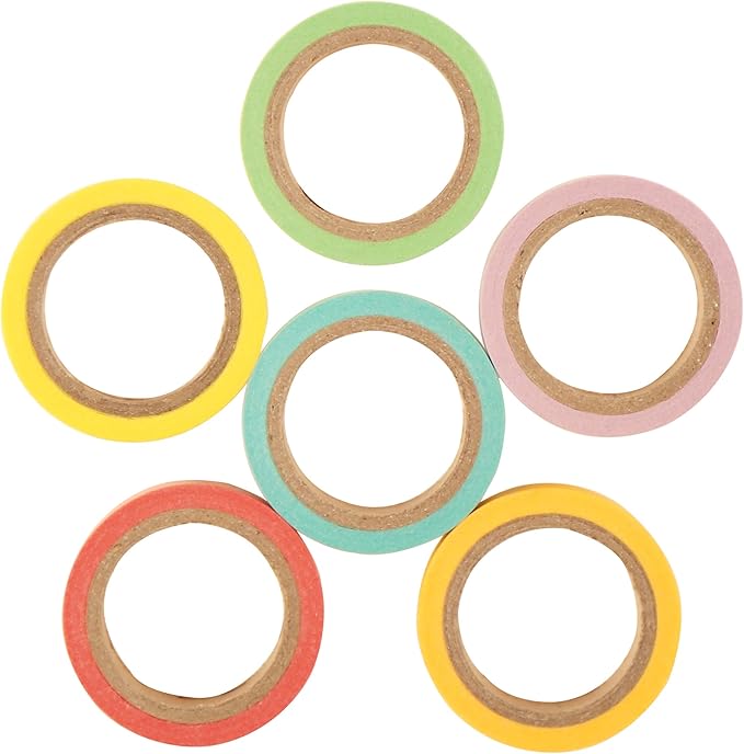 CCINEE 48 Roll Washi Tapes, Washi Masking Decorative Tapes for DIY Decor Planners Scrapbooking Adhesive School Party Supplies