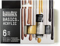 Liquitex BASICS Acrylic Paint Set, 6 x 22ml (0.74-oz) Tube Paint Set, Metallic & Iridescent