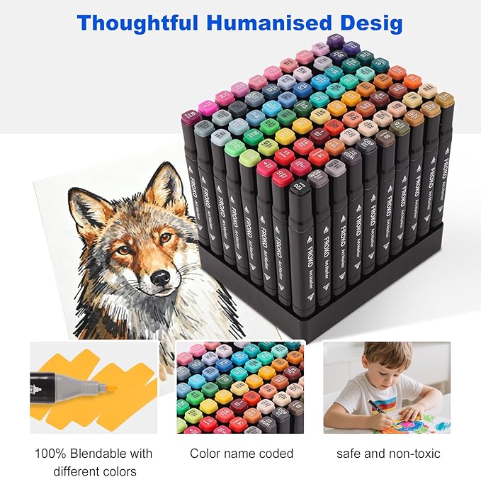FROKO Alcohol Markers, 80 Colors Dual Tip Art Marker,Coloring Marker, markers for adult coloring books no bleeding