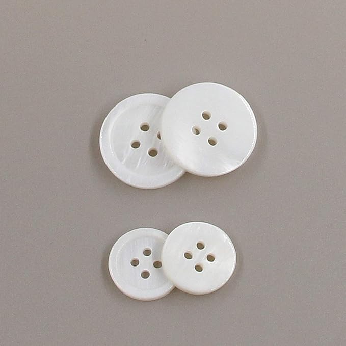 22 Pieces Genuine White Mother of Pearl Blazer Buttons Suit Buttons Set 20mm 15mm Natural White MOP Shell Buttons Bulk for Men Leekayer