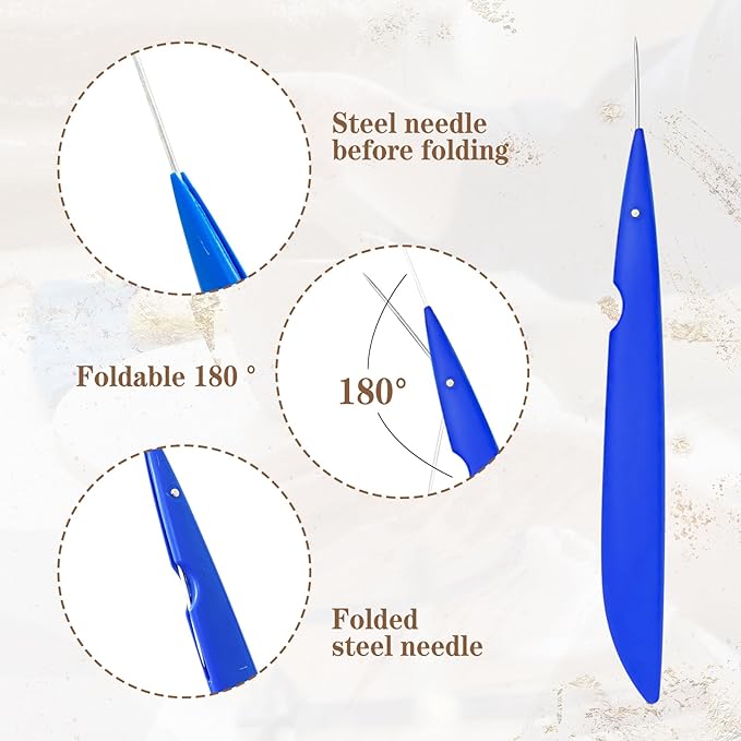Ceramic Tool Set with 3 Folding Pottery Needle Tools & 2 Wooden Pottery Throwing Tools – for Clay Trimming, Pottery Rim Forming, Detail Carving, Edge Smoothing, Pottery Shaping