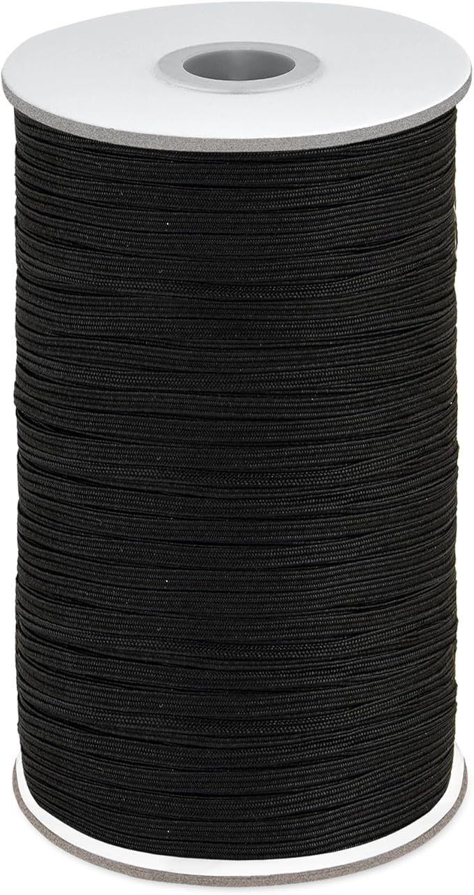 Coopay 300 Yards Length 1/8" Width Elastic Bands Flat Elastic Cord Rope Heavy Stretch Spool Knit for Sewing DIY Projects, Arts & Crafts (Black, 1/8 Inch)