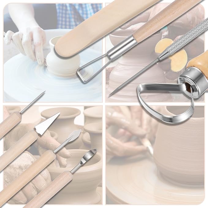 Clay Tools 43PCS Pottery Tools Clay Sculpting Tools Polymer Clay Tools Kit Ceramic Tools for DIY Handcraft Modeling Clay Carving Tools Set