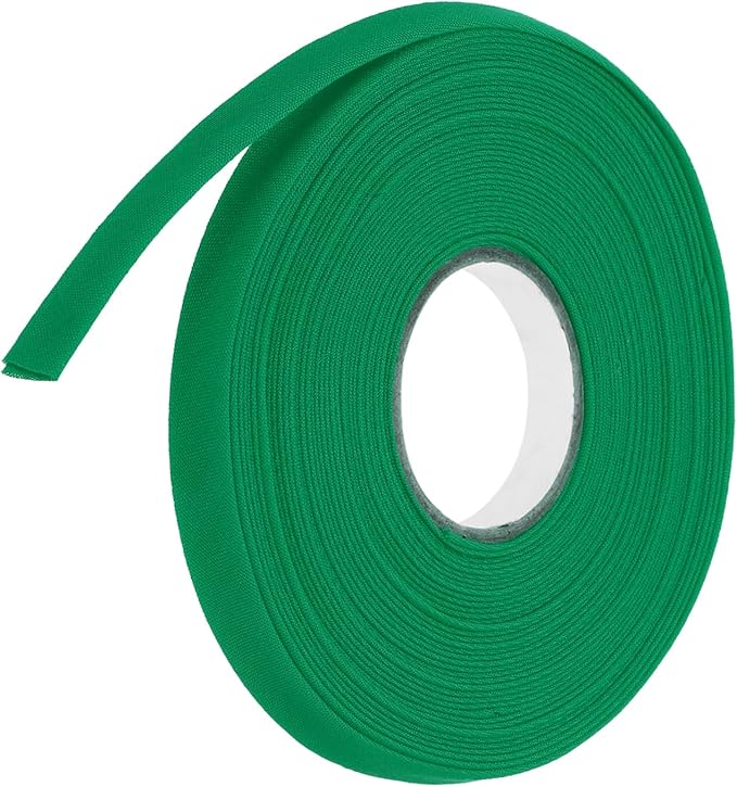 MECCANIXITY 2/5 Inch Double Fold Bias Tape Polyester Continuous Bulk Bias Tape for Sewing,Seaming Quilting Hemming Binding Crafts (Green 10 Yards)